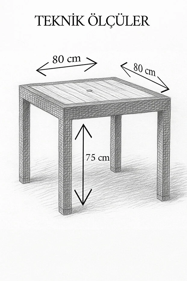 Rattan 80x80 Antrasit Masa - Bahçe&balkon&teras